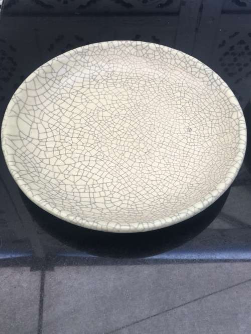 Chinese Reproduction Celadon Ge Ware of The Song Dynasty Large Crackle Glaze Platter. with Markings.
