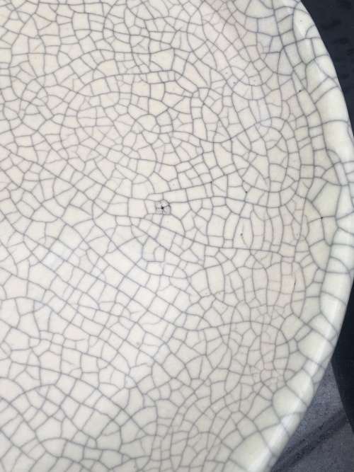 Chinese Reproduction Celadon Ge Ware of The Song Dynasty Large Crackle Glaze Platter. with Markings.