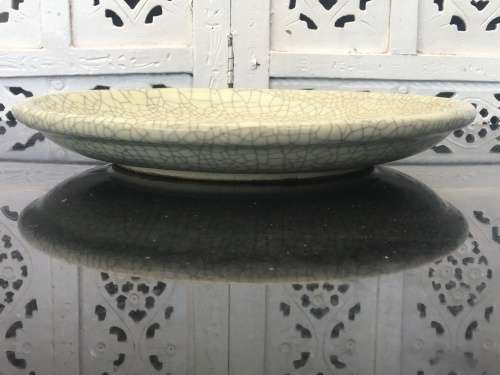 Chinese Reproduction Celadon Ge Ware of The Song Dynasty Large Crackle Glaze Platter. with Markings.