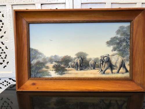 BOYI MOLEFE - LISTED SA ARTIST ORIGINAL OIL ON CANVAS IN A GORGEOUS RUSTIC FRAME - DATED 1992