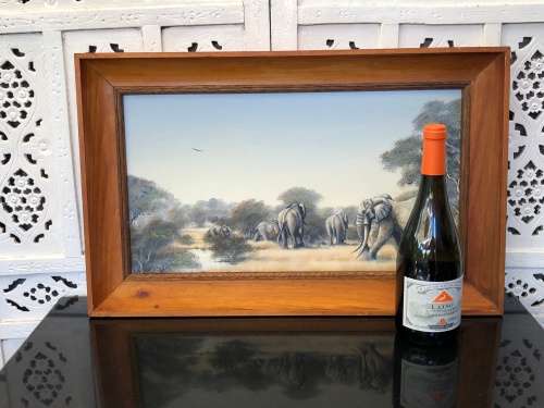 BOYI MOLEFE - LISTED SA ARTIST ORIGINAL OIL ON CANVAS IN A GORGEOUS RUSTIC FRAME - DATED 1992