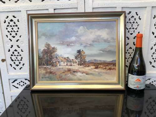 WOW !!! ROBERT HABER (1929 - 1998) - LISTED SA ARTIST - OIL ON BOARD LANDSCAPE - FRAMED AND SIGNED