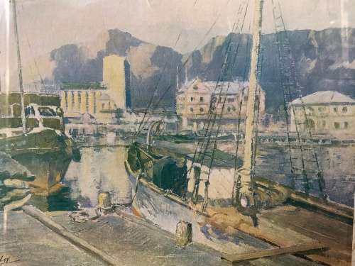 WOW !!! SYDNEY TAYLOR (SA 1870 - 1952) FRAMED VINTAGE PRINT - SIGNED IN PERSON IN PEN