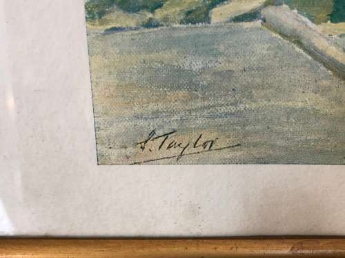 WOW !!! SYDNEY TAYLOR (SA 1870 - 1952) FRAMED VINTAGE PRINT - SIGNED IN PERSON IN PEN