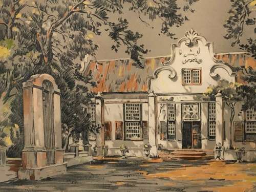 WOW !!! WILLIAM GEORGE BEVINGTON (1881 - 1953) SA ARTIST GICLEE PRINT - FRAMED BEHIND GLASS