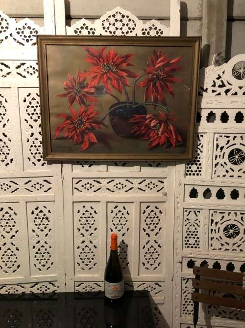 WOW !!! VINTAGE TRETCHIKOFF - DYING POINTSETTIA`S FRAMED PRINT