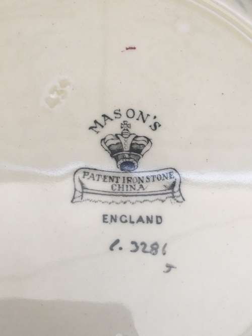 Collectable Rare Antique Masons Windsor Pattern 24 cm Plate marked  C.3286 J - C1891-1914