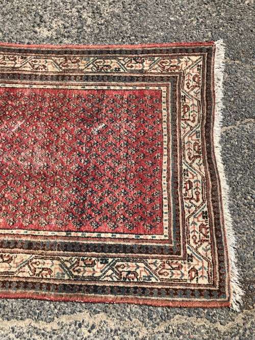 WOW !!! BEAUTIFUL NICELY WORN HAND KNOTTED PURE WOOL MIR PERSIAN CARPET 1530 X 1045mm