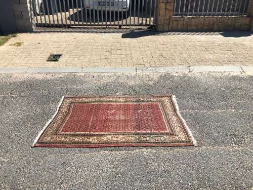 WOW !!! BEAUTIFUL NICELY WORN HAND KNOTTED PURE WOOL MIR PERSIAN CARPET 1530 X 1045mm