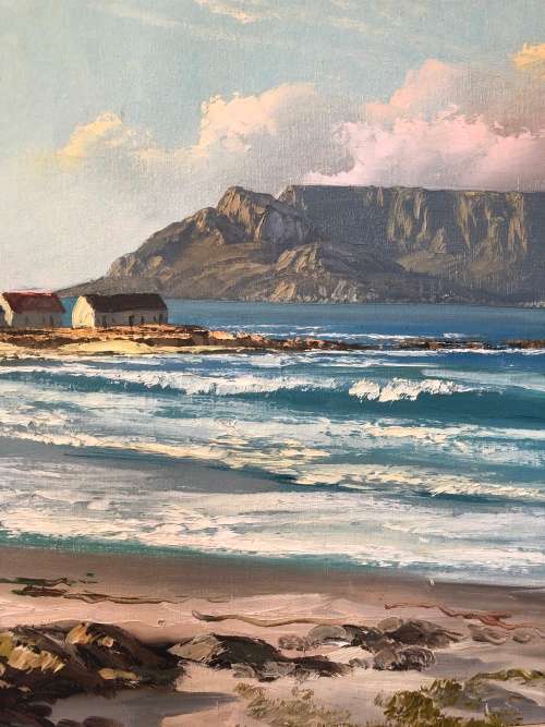 INVESTMENT ART~ ACCLAIMED ARTIST MICHAEL ALBERTYN OIL ON CANVAS OF TABLE MOUNTAIN - FRAMED