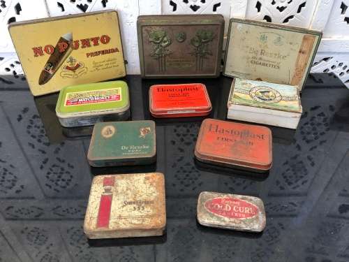 WOW !!! FANTASTIC COLLECTION OF VINTAGE CIGARETTE TINS AND OTHERS- SOME DATING TO AROUND WW11