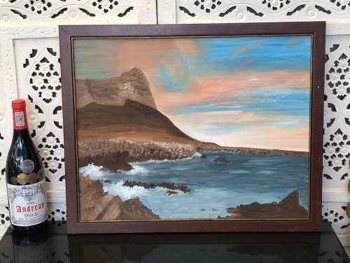 WOW !!! ROSEMARY OSBORNE ORIGINAL OIL ON BOARD - SOUTHERN CAPE COAST PAINTING - FRAMED