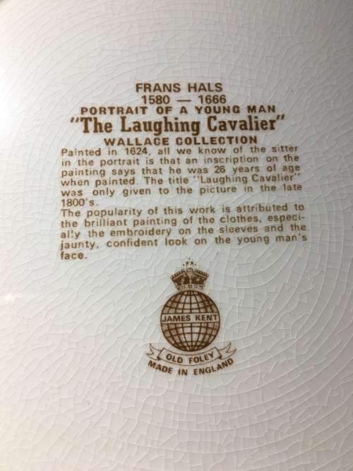 Vintage Old Foley "The laughing Cavalier" Display Plate. Wallace Collection 22.5 cm