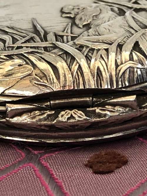 STUNNING VINTAGE SILVERPLATE CASED HUNTING SWISS POCKET WATCH c1970 - WIND UP - FULL WORKING ORDER