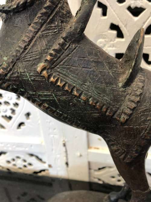 WOW !!! EXCEPTIONALLY RARE LARGE STUNNING BENIN BRONZE STATUE OF A REARING HORSE - VALUE R12500
