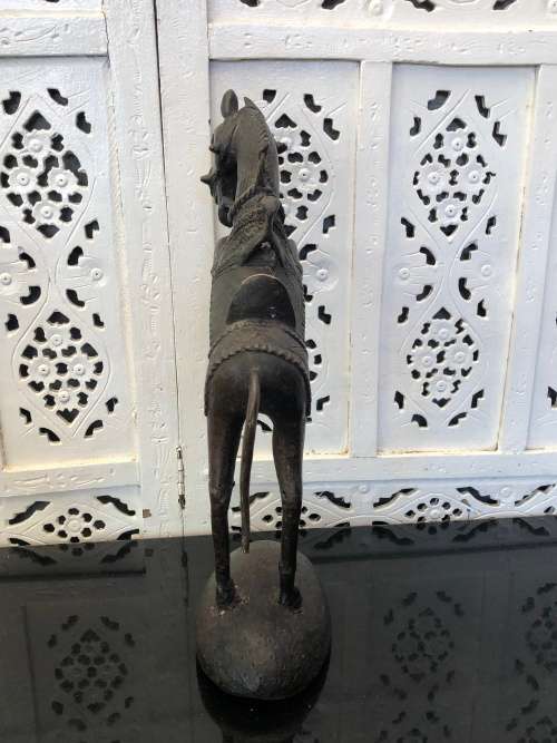 WOW !!! EXCEPTIONALLY RARE LARGE STUNNING BENIN BRONZE STATUE OF A REARING HORSE - VALUE R12500