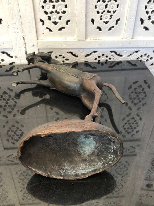 WOW !!! EXCEPTIONALLY RARE LARGE STUNNING BENIN BRONZE STATUE OF A REARING HORSE - VALUE R12500