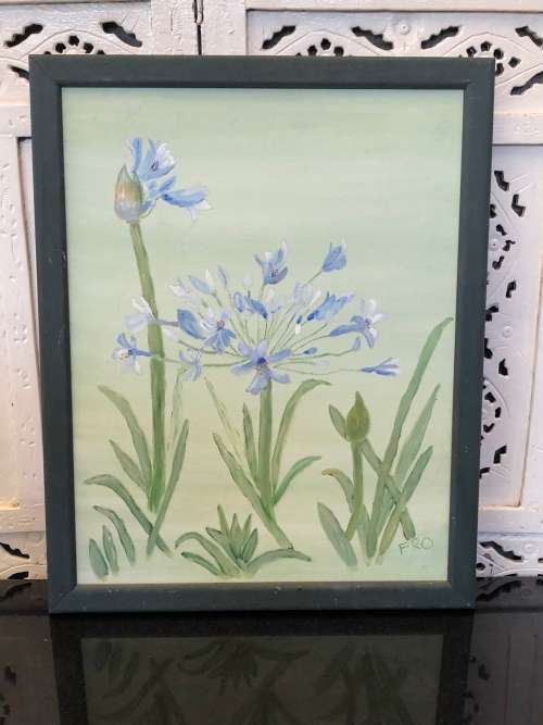 WOW !!! ROSEMARY OSBORNE ORIGINAL OIL ON CANVAS - STILL LIFE OF FLOWERS PAINTING - FRAMED