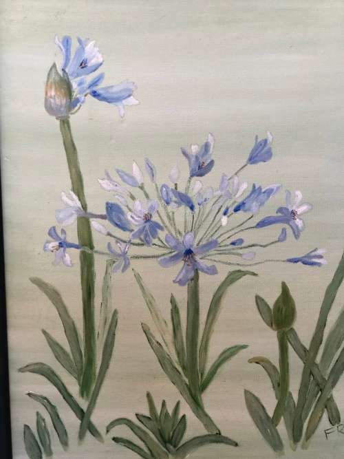 WOW !!! ROSEMARY OSBORNE ORIGINAL OIL ON CANVAS - STILL LIFE OF FLOWERS PAINTING - FRAMED