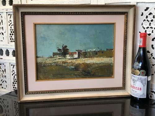 INVESTMENT ART !! TITTA FASCIOTTI (SA 1927-1993) ORIGINAL OIL ON BOARD LANDSCAPE - SIGNED AND FRAMED