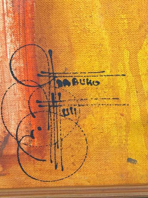 WOW !!! NDABUKO NTULI A WELL ESTABLISHED SOUTH AFRICAN ARTIST OIL ON CANVAS