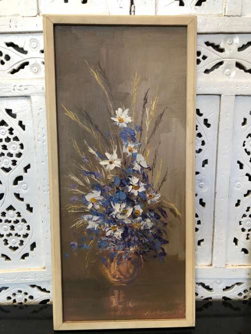 WOW !!! FANTASTIC PETER VAN BLOMMESTEIN - LISTED SA ARTIST - STILL LIFE OF FLOWERS  - OIL ON BOARD