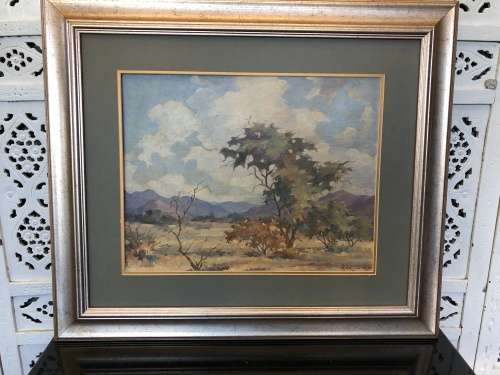 INVESTMENT ART !!! JOHANNES BORMAN (SWA 1912  1981) OIL ON BOARD LANDSCAPE - DATED 1953