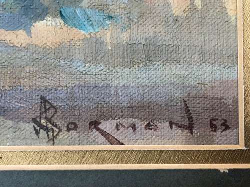 INVESTMENT ART !!! JOHANNES BORMAN (SWA 1912  1981) OIL ON BOARD LANDSCAPE - DATED 1953