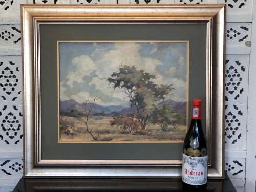 INVESTMENT ART !!! JOHANNES BORMAN (SWA 1912  1981) OIL ON BOARD LANDSCAPE - DATED 1953
