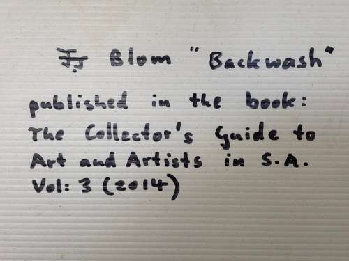 WOW !!! SA ARTIST - JOHANNES J BLOM ORIGINAL WATERCOLOR TITLED "BACKWASH" - FRAMED AND READY TO HANG