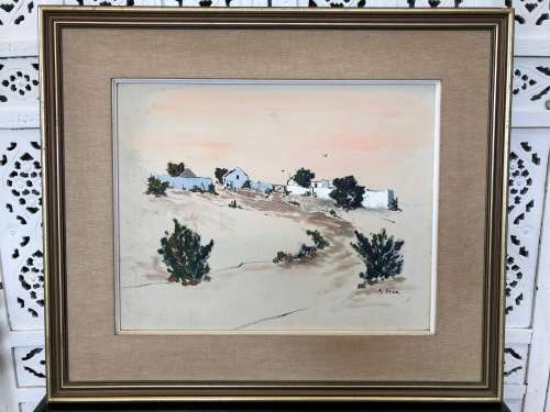 WOW !!! WHAT A BEAUTY - LARGE FRAMED OIL ON BOARD - LANDSCAPE BY K. BRIGG