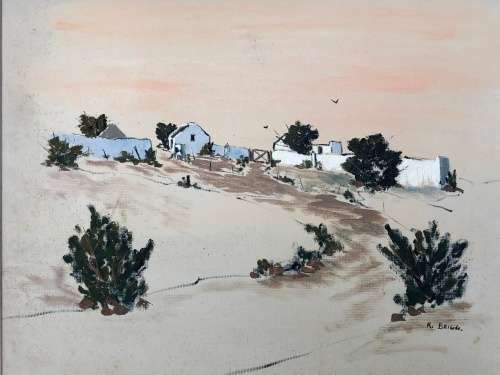 WOW !!! WHAT A BEAUTY - LARGE FRAMED OIL ON BOARD - LANDSCAPE BY K. BRIGG