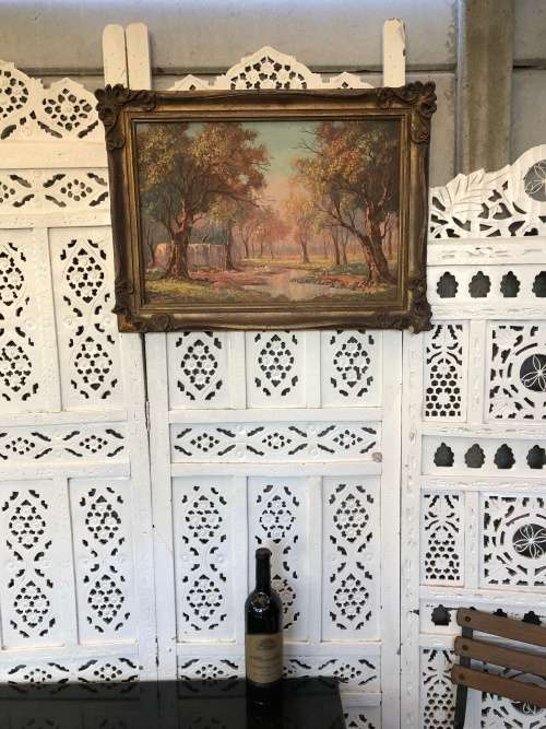 INVESTMENT ART~ FAMOUS SA ARTIST VICTOR VISSER (1907-1995) RARE OIL ON CANVAS PAINTING - FRAMED