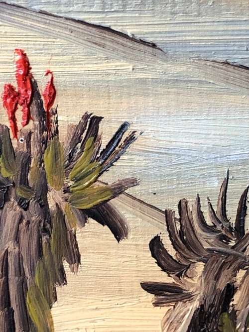WOW !!! DONITA BENZIEN - GORGEOUS OIL ON CANVAS LANDSCAPE PAINTING IN A LOVELY VINTAGE FRAME