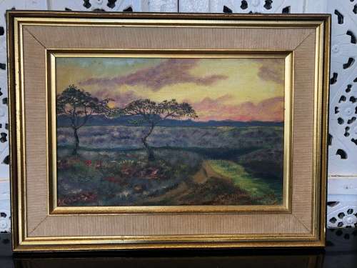 WOW !!! STUNNING FRAMED OIL ON BOARD BY HR EDWARDS - SIGNED AND DATED 1938