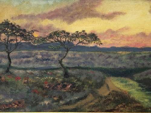 WOW !!! STUNNING FRAMED OIL ON BOARD BY HR EDWARDS - SIGNED AND DATED 1938