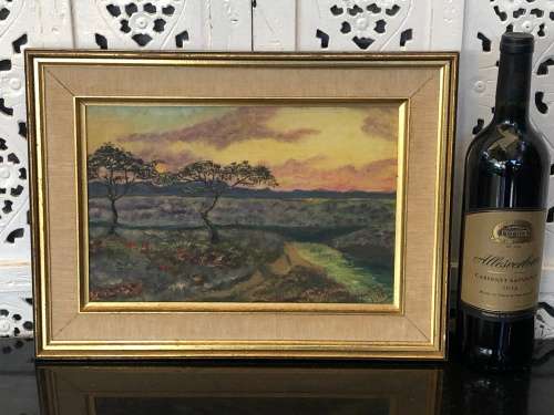 WOW !!! STUNNING FRAMED OIL ON BOARD BY HR EDWARDS - SIGNED AND DATED 1938