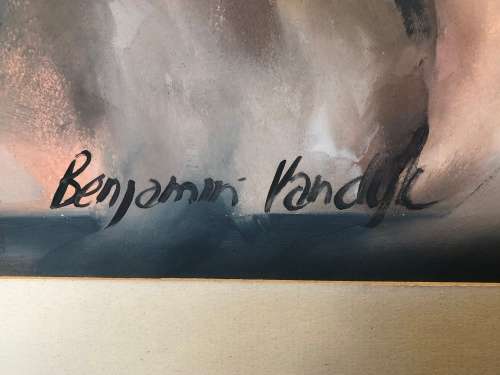 WOW !!! BENJAMIN VAN DYK - LISTED SA ARTIST - FRAMED NUDE - PASTEL ON PAPER