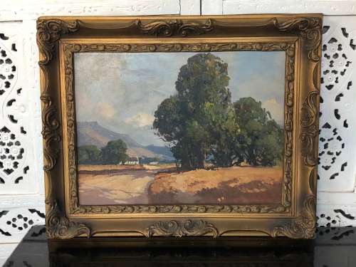 INVESTMENT ART !! TITTA FASCIOTTI (SA 1927-1993) ORIGINAL OIL ON CANVAS LANDSCAPE -SIGNED AND FRAMED