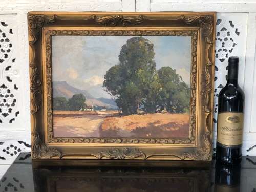 INVESTMENT ART !! TITTA FASCIOTTI (SA 1927-1993) ORIGINAL OIL ON CANVAS LANDSCAPE -SIGNED AND FRAMED