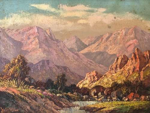 INVESTMENT ART~ FAMOUS SA ARTIST VICTOR VISSER (1907-1995) RARE OIL ON CANVAS PAINTING - FRAMED