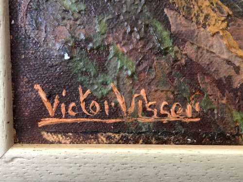 INVESTMENT ART~ FAMOUS SA ARTIST VICTOR VISSER (1907-1995) RARE OIL ON CANVAS PAINTING - FRAMED