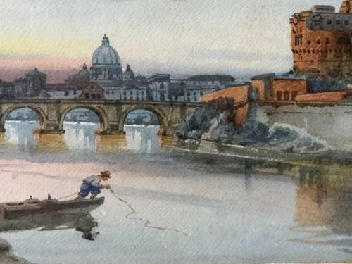 INVESTMENT ART~ GAETANO FACCIOLA (1868 - 1949) ITALIAN ARTIST - ORIGINAL FRAMED WATERCOLOR