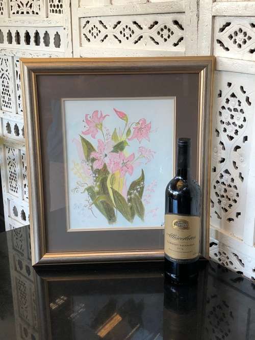 STUNNING FRAMED WATERCOLOR STILL LIFE OF FLOWER - SIGNED AND DATED 1999