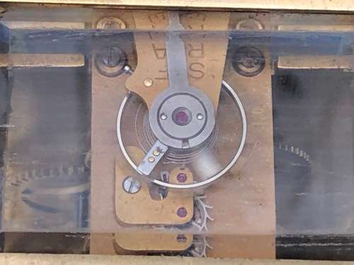 WOW !!! BRASS FRENCH MADE CARRIAGE CLOCK WITH THE KEY IN FULL WORKING ORDER