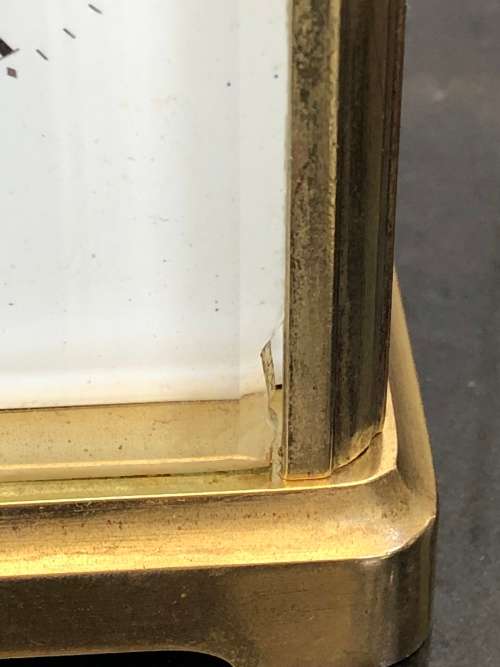 WOW !!! BRASS FRENCH MADE CARRIAGE CLOCK WITH THE KEY IN FULL WORKING ORDER