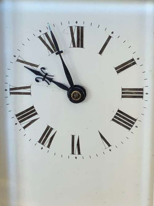 WOW !!! BRASS FRENCH MADE CARRIAGE CLOCK WITH THE KEY IN FULL WORKING ORDER