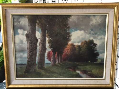 WHAT A BEAUTY - ORIGINAL LARGE FRAMED WATERCOLOR - SIGNED BUT ILLEGIBLE
