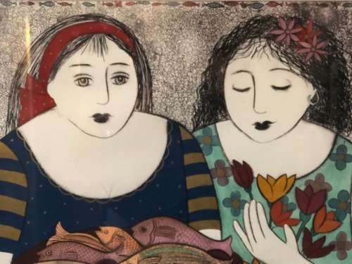 ANINE BARNARD - SA LISTED ARTIST - MASSIVE NUMBERED 15/75 AND SIGNED ETCHING TITLED "BEST FRIENDS"