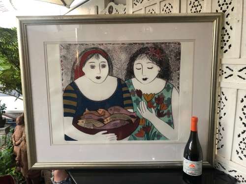 ANINE BARNARD - SA LISTED ARTIST - MASSIVE NUMBERED 15/75 AND SIGNED ETCHING TITLED "BEST FRIENDS"